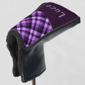 Plane Lila Karierte Monogram Golf Cover Putter Kop Headcover (3/4 Vorderseite)