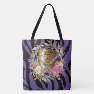 Plane Lila Tiger Print Tasche