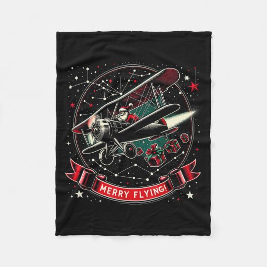 Plane Lot Ugly Christmas Sweater Airplane Operator Fleecedecke (Vorderseite)