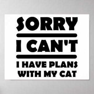 Pläne Mit Meiner Katze Lustiges Poster