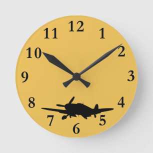 Plane silouette runde wanduhr