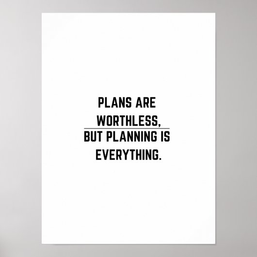 Pläne sind wertlos - Motivierend Poster (Vorne)
