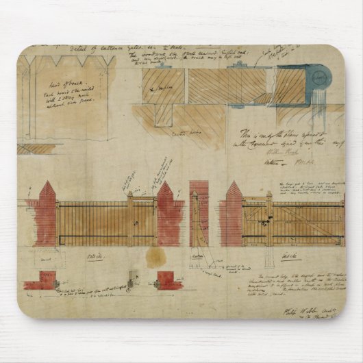 Pläne und Aufzüge für das rote Haus, Bexley Hea Mousepad (Vorne)