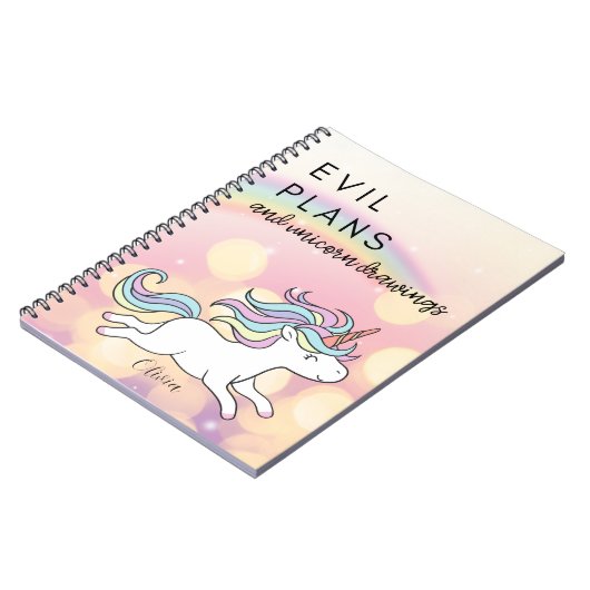 Pläne und Glitzern: böse Pläne und Einhornsteine Notizblock (Linke Seite)