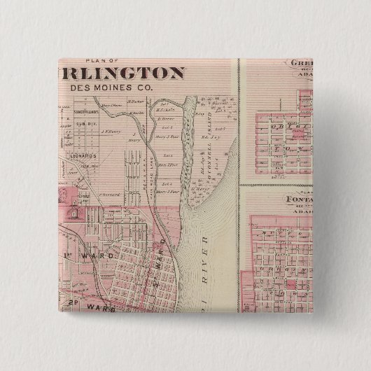 Pläne von Burlington, Greenfield Button (Vorderseite)