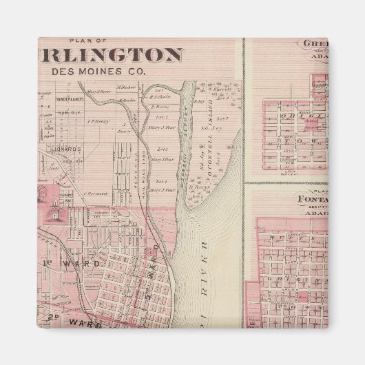 Pläne von Burlington, Greenfield Magnet (Vorne)