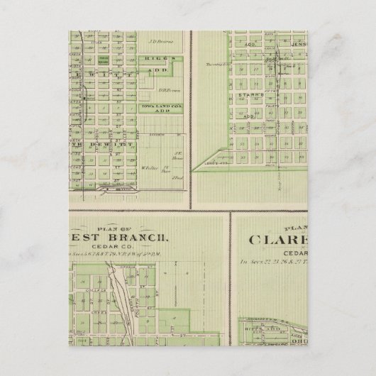 Pläne von DeWitt, Tipton Postkarte (Vorderseite)