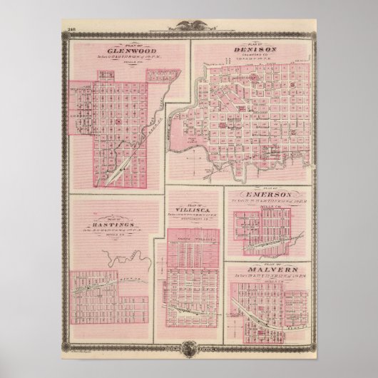 Pläne von Glenwood, Denison, Hastings Poster (Vorne)