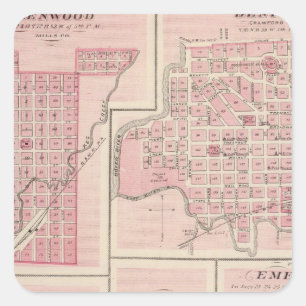Pläne von Glenwood, Denison, Hastings Quadratischer Aufkleber