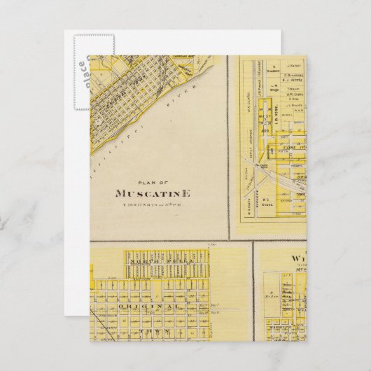 Pläne von Muscatine, West Liberty Postkarte (Vorne/Hinten)