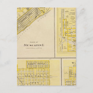 Pläne von Muscatine, West Liberty Postkarte