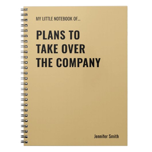 Pläne zur Übernahme eines lustigen Zitats Notizblock (Vorderseite)