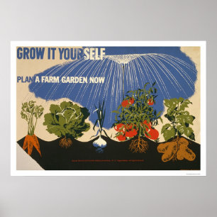 Planen Sie einen Bauernhof-Garten WPA 1941 Poster