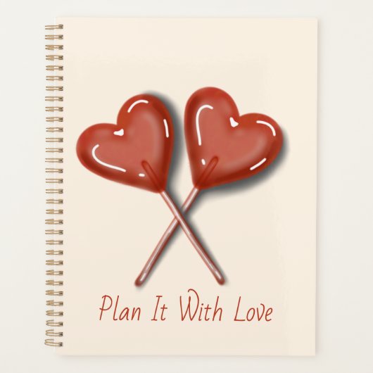 Planen Sie es mit Liebe Herz Lutscher Planer (Vorderseite)