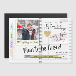 Planen Sie Save the Date Planerkalender Magneteinladung