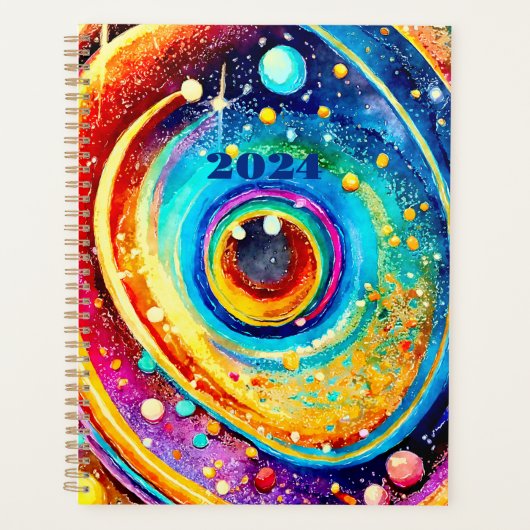 PLANER 2024 EINFACHE FARBBIGE GALAXY-DESIGN (Vorderseite)