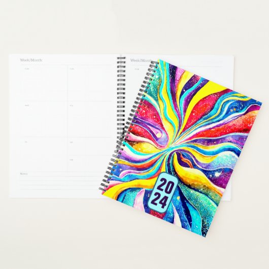 PLANER 2024 - FARBIGE ABSTRAKTE OUTTER-SPEICHERUNG (Anzeige)