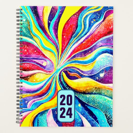 PLANER 2024 - FARBIGE ABSTRAKTE OUTTER-SPEICHERUNG (Vorderseite)