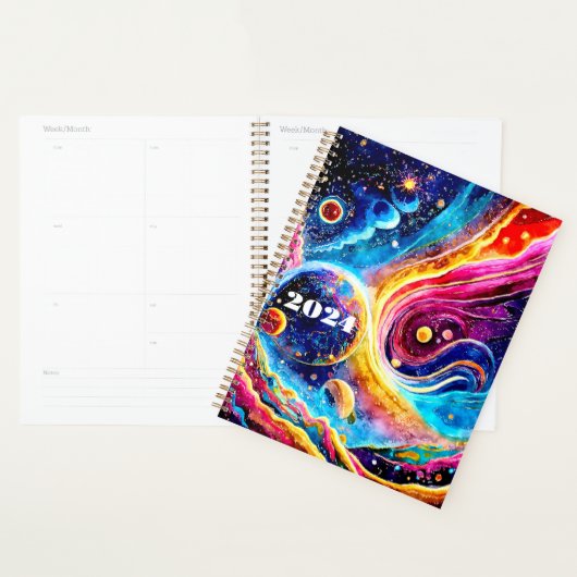 PLANER 2024 NIEDLICH EINFACHES GALAXY-DESIGN (Anzeige)