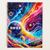 PLANER 2024 NIEDLICH EINFACHES GALAXY-DESIGN (Vorderseite)