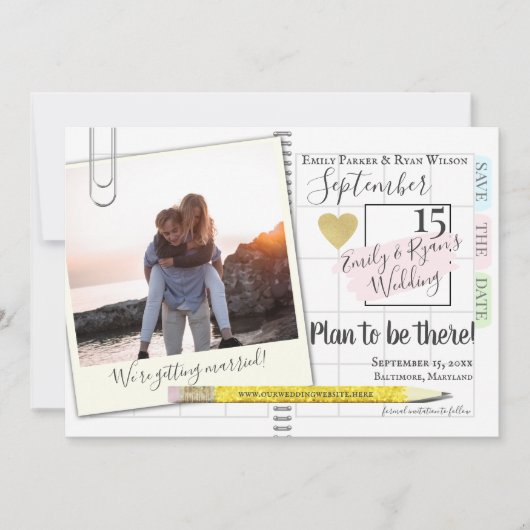 Planer Bullet Journal Calendar Foto Save The Date (Vorderseite)