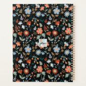 Planer Elegante Blume Black Orange Blue Floral (Rückseite)