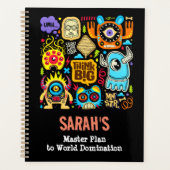 Planer - Funky Monster Doodles: "Think Big Art" (Vorderseite)