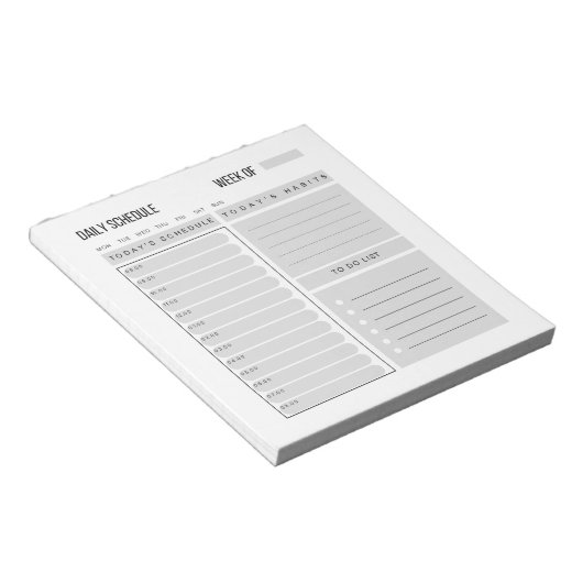 Planer für den Tagesplan Notepad Notizblock (angewinkelt)