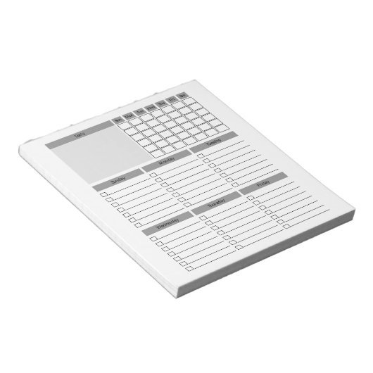 Planer für den Tagesplan Notepad Notizblock (angewinkelt)