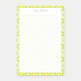 Planer für die Uni des gelben grünen Punktgitters Post-it Klebezettel