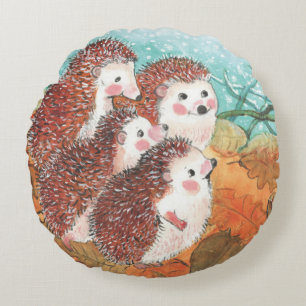 Planer für junge Igel Rundes Kissen