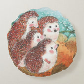 Planer für junge Igel Rundes Kissen (Rückseite)