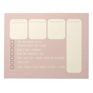 Planer für kleine Unternehmen, Rosa und Creme Notizblock