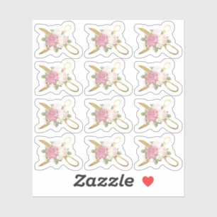 Planer für Rose aus Gold-Nähscheren und Shabby Chi Aufkleber