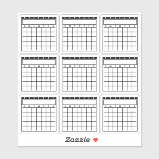 Planer für unzeitgemäße Leerlaufkalender Aufkleber (Blatt)