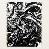 Planer im Schwarz-Weiß-Marmor-Stil (Vorderseite)