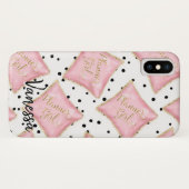 Planer-Mädchen-Rosa-Goldkissen punktiert Case-Mate iPhone Hülle (Rückseite (Horizontal))