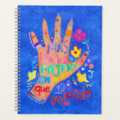 Planer mit mexikanischem Sprichwort und Handdarste (Vorderseite)