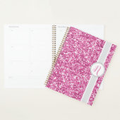 Planer mit rosa Glitter-Monogramm (Anzeige)