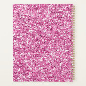 Planer mit rosa Glitter-Monogramm (Rückseite)