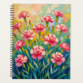 Planer mit rosa Nelken (Vorderseite)