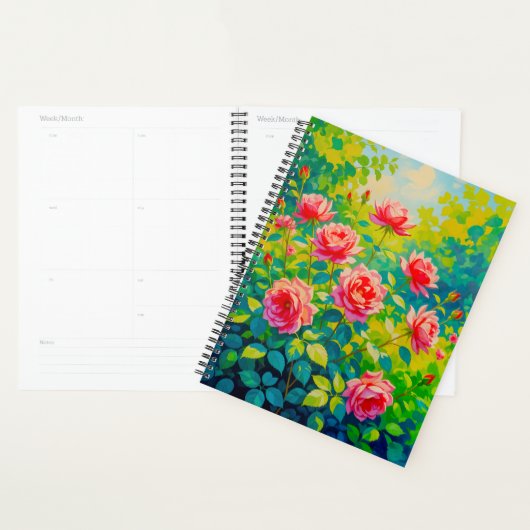Planer mit rosa Rosen (Anzeige)