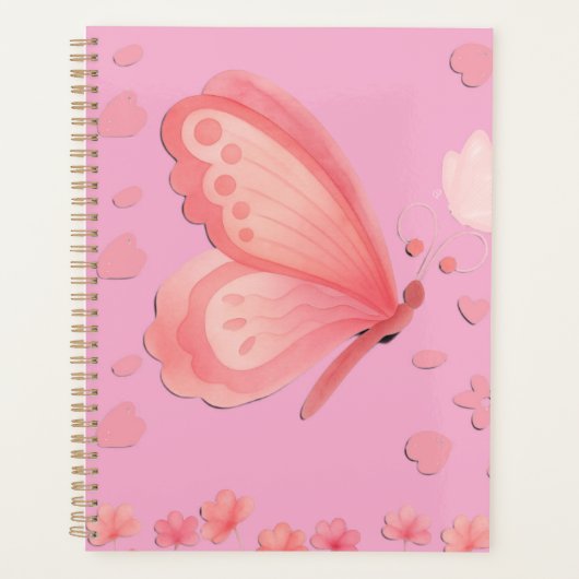 Planer-Notizbuch im rosa ästhetischen Stil Planer (Vorderseite)