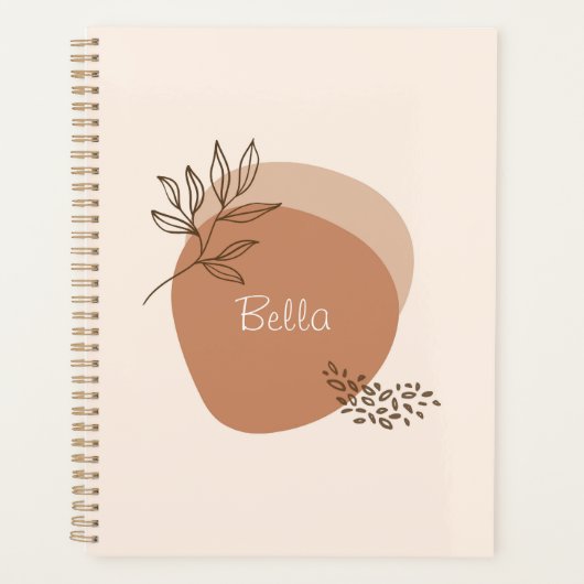 Planer personalisiert modern boho floral (Vorderseite)