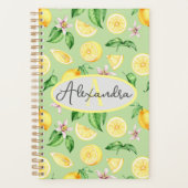 Planer Personalisiert Monogramm Name Bright Lemons (Vorderseite)