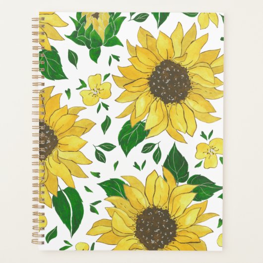 Planer Wasserfarbe Sonnenblumen-Muster (Vorderseite)