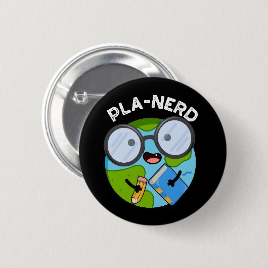 Planerd Funny Planet Puns Dark BG Button (Vorne & Hinten)