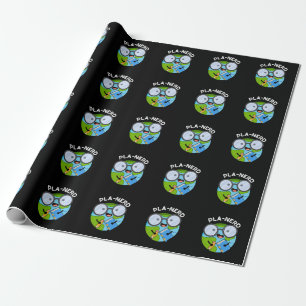 Planerd Funny Planet Puns Dark BG Geschenkpapier