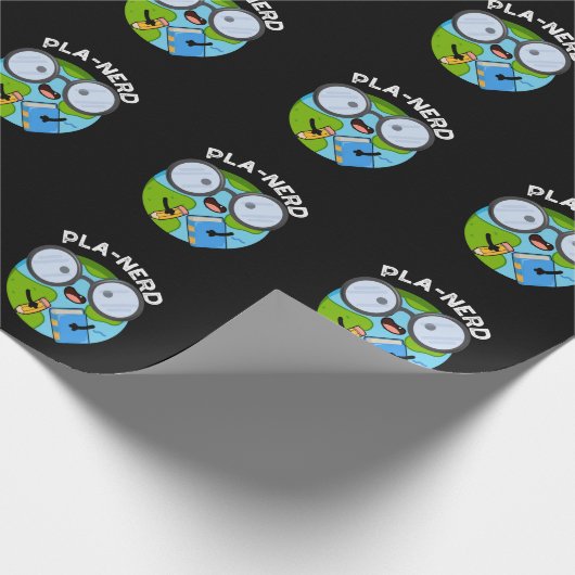 Planerd Funny Planet Puns Dark BG Geschenkpapier (Ecke)
