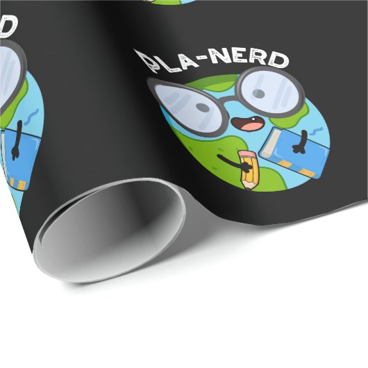 Planerd Funny Planet Puns Dark BG Geschenkpapier (Rolleneckpunkt)